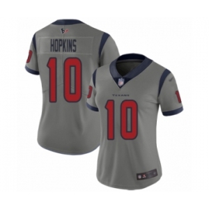 Women's Houston Texans #10 DeAndre Hopkins Limited Gray Inverted Legend Football Jersey