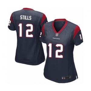 Women's Houston Texans #12 Kenny Stills Game Navy Blue Team Color Football Jersey