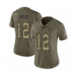 Women's Houston Texans #12 Kenny Stills Limited Olive Camo 2017 Salute to Service Football Jersey