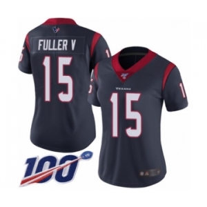 Women's Houston Texans #15 Will Fuller V Navy Blue Team Color Vapor Untouchable Limited Player 100th Season Football Jersey