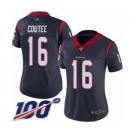 Women's Houston Texans #16 Keke Coutee Navy Blue Team Color Vapor Untouchable Limited Player 100th Season Football Jersey