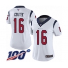 Women's Houston Texans #16 Keke Coutee White Vapor Untouchable Limited Player 100th Season Football Jersey