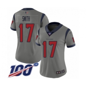 Women's Houston Texans #17 Vyncint Smith Limited Gray Inverted Legend 100th Season Football Jersey