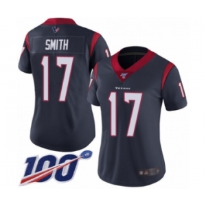 Women's Houston Texans #17 Vyncint Smith Navy Blue Team Color Vapor Untouchable Limited Player 100th Season Football Jersey