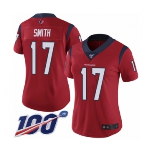 Women's Houston Texans #17 Vyncint Smith Red Alternate Vapor Untouchable Limited Player 100th Season Football Jersey