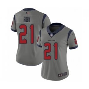 Women's Houston Texans #21 Bradley Roby Limited Gray Inverted Legend Football Jersey