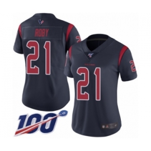 Women's Houston Texans #21 Bradley Roby Limited Navy Blue Rush Vapor Untouchable 100th Season Football Jersey
