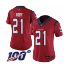 Women's Houston Texans #21 Bradley Roby Red Alternate Vapor Untouchable Limited Player 100th Season Football Jersey