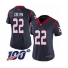 Women's Houston Texans #22 Aaron Colvin Navy Blue Team Color Vapor Untouchable Limited Player 100th Season Football Jersey