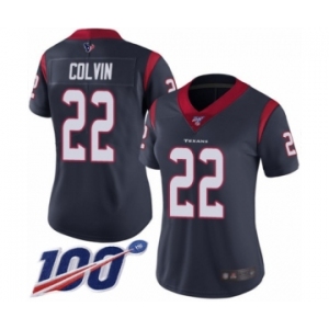 Women's Houston Texans #22 Aaron Colvin Navy Blue Team Color Vapor Untouchable Limited Player 100th Season Football Jersey