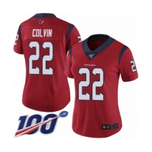 Women's Houston Texans #22 Aaron Colvin Red Alternate Vapor Untouchable Limited Player 100th Season Football Jersey