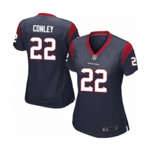 Women's Houston Texans #22 Gareon Conley Game Navy Blue Team Color Football Jersey