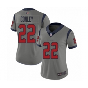 Women's Houston Texans #22 Gareon Conley Limited Gray Inverted Legend Football Jersey