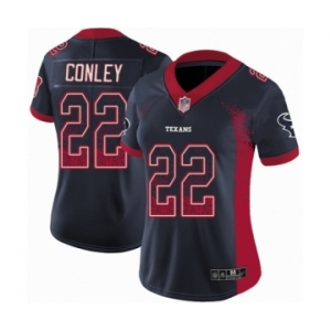 Women's Houston Texans #22 Gareon Conley Limited Navy Blue Rush Drift Fashion Football Jersey