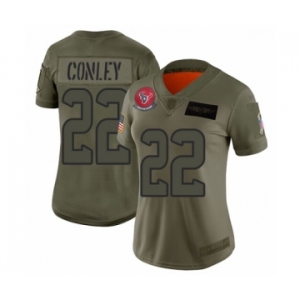 Women's Houston Texans #22 Gareon Conley Limited Olive 2019 Salute to Service Football Jersey