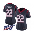 Women's Houston Texans #22 Gareon Conley Navy Blue Team Color Vapor Untouchable Limited Player 100th Season Football Jersey