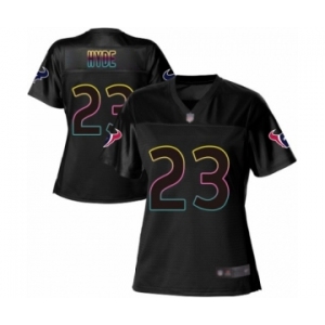 Women's Houston Texans #23 Carlos Hyde Game Black Fashion Football Jersey