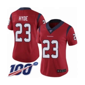 Women's Houston Texans #23 Carlos Hyde Red Alternate Vapor Untouchable Limited Player 100th Season Football Jersey