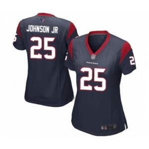 Women's Houston Texans #25 Duke Johnson Jr Game Navy Blue Team Color Football Jersey