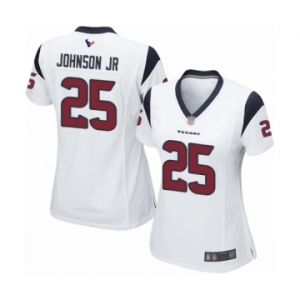 Women's Houston Texans #25 Duke Johnson Jr Game White Football Jersey