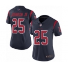 Women's Houston Texans #25 Duke Johnson Jr Limited Navy Blue Rush Vapor Untouchable Football Jersey