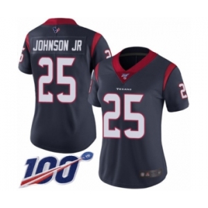 Women's Houston Texans #25 Duke Johnson Jr Navy Blue Team Color Vapor Untouchable Limited Player 100th Season Football Jersey