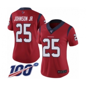 Women's Houston Texans #25 Duke Johnson Jr Red Alternate Vapor Untouchable Limited Player 100th Season Football Jersey