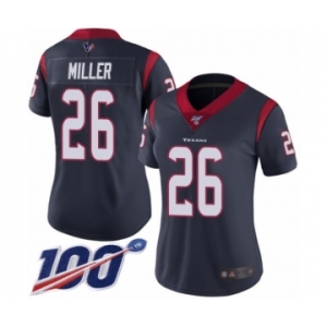 Women's Houston Texans #26 Lamar Miller Navy Blue Team Color Vapor Untouchable Limited Player 100th Season Football Jersey