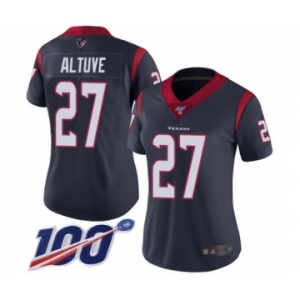 Women's Houston Texans #27 Jose Altuve Navy Blue Team Color Vapor Untouchable Limited Player 100th Season Football Jersey