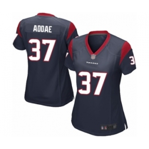 Women's Houston Texans #37 Jahleel Addae Game Navy Blue Team Color Football Jersey