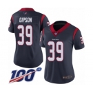 Women's Houston Texans #39 Tashaun Gipson Navy Blue Team Color Vapor Untouchable Limited Player 100th Season Football Jersey