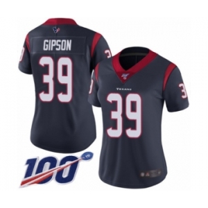 Women's Houston Texans #39 Tashaun Gipson Navy Blue Team Color Vapor Untouchable Limited Player 100th Season Football Jersey