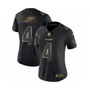 Women's Houston Texans #4 Deshaun Watson Black Gold Vapor Untouchable Limited Football Jersey