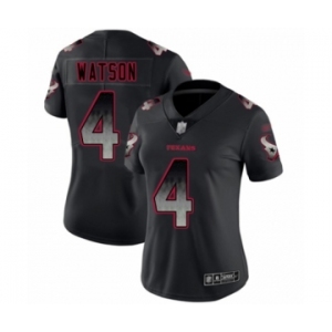 Women's Houston Texans #4 Deshaun Watson Limited Black Smoke Fashion Football Jersey