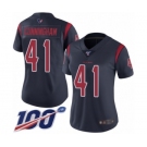 Women's Houston Texans #41 Zach Cunningham Limited Navy Blue Rush Vapor Untouchable 100th Season Football Jersey