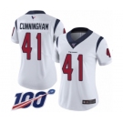 Women's Houston Texans #41 Zach Cunningham White Vapor Untouchable Limited Player 100th Season Football Jersey