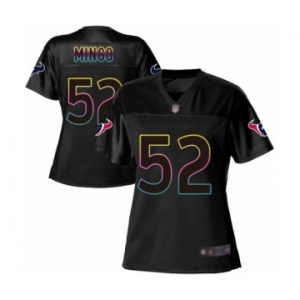 Women's Houston Texans #52 Barkevious Mingo Game Black Fashion Football Jersey