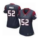 Women's Houston Texans #52 Barkevious Mingo Game Navy Blue Team Color Football Jersey