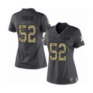 Women's Houston Texans #52 Barkevious Mingo Limited Black 2016 Salute to Service Football Jersey