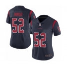 Women's Houston Texans #52 Barkevious Mingo Limited Navy Blue Rush Vapor Untouchable Football Jersey