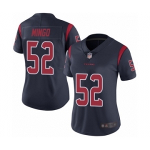 Women's Houston Texans #52 Barkevious Mingo Limited Navy Blue Rush Vapor Untouchable Football Jersey
