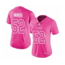 Women's Houston Texans #52 Barkevious Mingo Limited Pink Rush Fashion Football Jersey