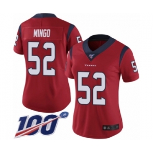 Women's Houston Texans #52 Barkevious Mingo Red Alternate Vapor Untouchable Limited Player 100th Season Football Jersey