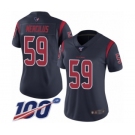 Women's Houston Texans #59 Whitney Mercilus Limited Navy Blue Rush Vapor Untouchable 100th Season Football Jersey