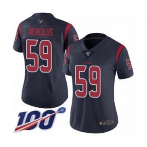 Women's Houston Texans #59 Whitney Mercilus Limited Navy Blue Rush Vapor Untouchable 100th Season Football Jersey