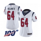 Women's Houston Texans #64 Senio Kelemete White Vapor Untouchable Limited Player 100th Season Football Jersey