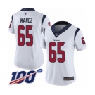 Women's Houston Texans #65 Greg Mancz White Vapor Untouchable Limited Player 100th Season Football Jersey