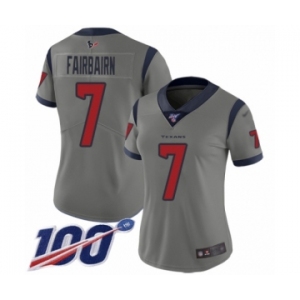 Women's Houston Texans #7 Ka'imi Fairbairn Limited Gray Inverted Legend 100th Season Football Jersey