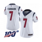 Women's Houston Texans #7 Ka'imi Fairbairn White Vapor Untouchable Limited Player 100th Season Football Jersey