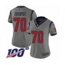 Women's Houston Texans #70 Julien Davenport Limited Gray Inverted Legend 100th Season Football Jersey